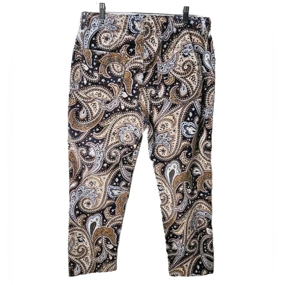 Free People Paisley Ankle Pants - Blue and Brown - Picture 8 of 16